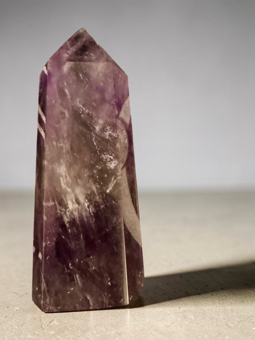 Purple Fluorite Tower Crystal Point 3.5” Polished Healing Meditation Stone